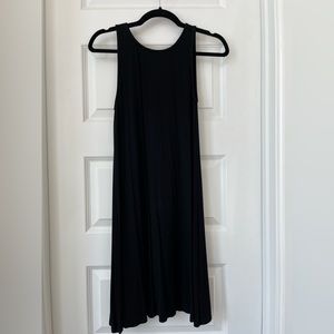 Black Cotton Swing Dress